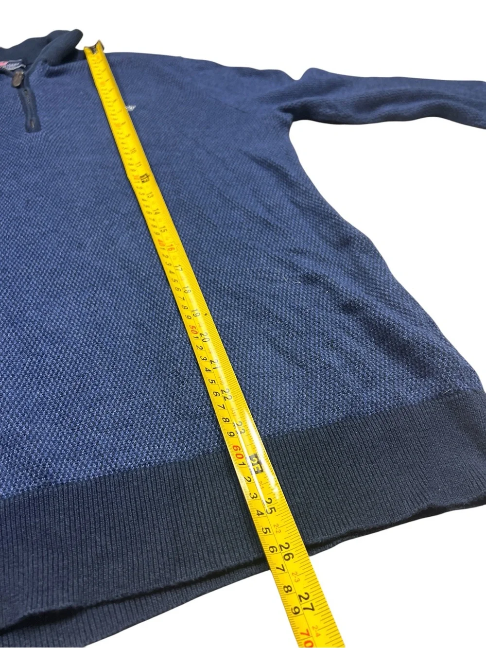 Vineyard Vines Sweater mens Medium Quarter Zip Pullover Navy Blue wool blend